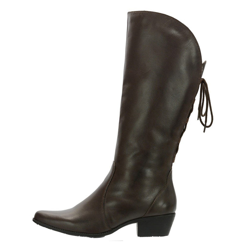 Bota Montaria Texana Feminina Cano Alto Couro Comfort Cor:Café;Tamanho:36;Gêne