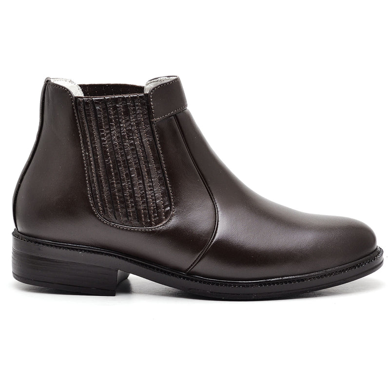 Botina Casual Conforto Couro De Carneiro Marrom Cor:Marrom;Gênero:Masculino;Tam