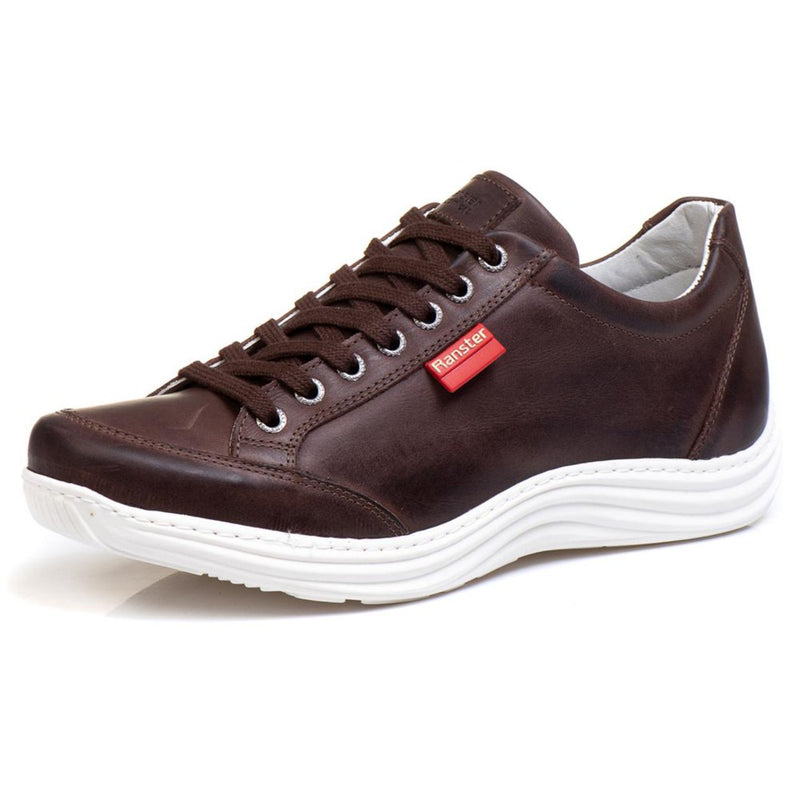 Sapatênis Casual Conforto Couro Marrom Cor:Marrom;Gênero:Masculino;Tamanho:44