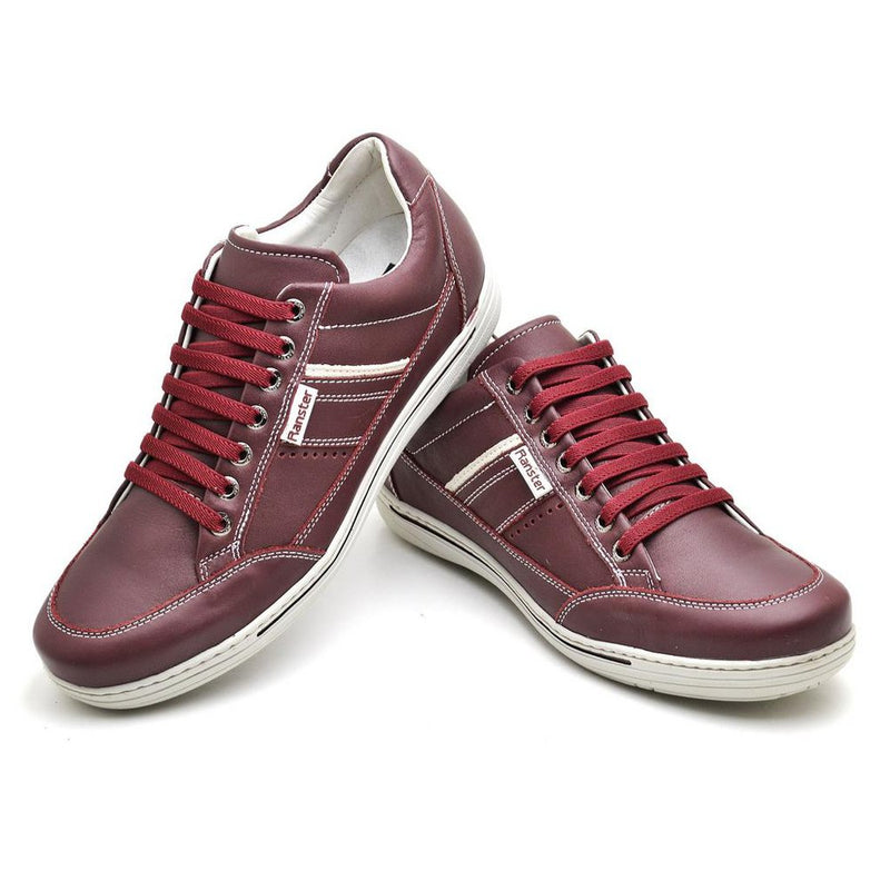 Sapatênis Casual Conforto Couro Vermelho Cor:Vermelho;Gênero:Masculino;Tamanho