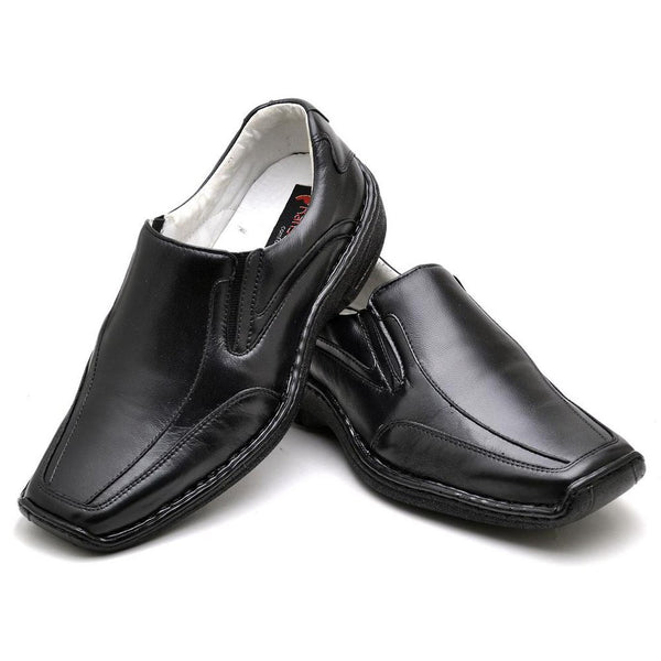 Sapato Conforto Couro Masculino Preto Cor:Preto;Gênero:Masculino;Tamanho:41 (FS