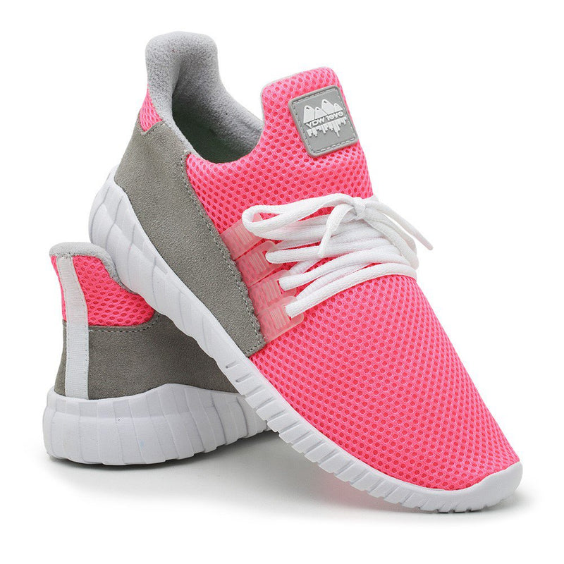 Tênis Caminhada Feminino Confortável Pink Cor:Rosa;Gênero:Feminino;Tamanho:36