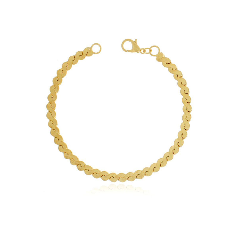 Pulseira Trançada 18cm Banhada a Ouro (COLO-1018-18)